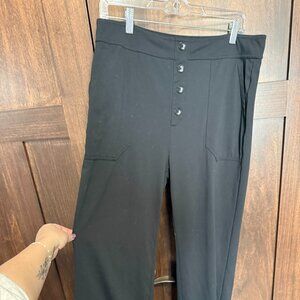 XL Black Slip-On Black Dress Pants